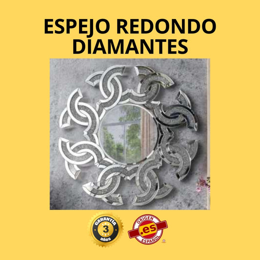 ESPEJO REDONDO DIAMANTES